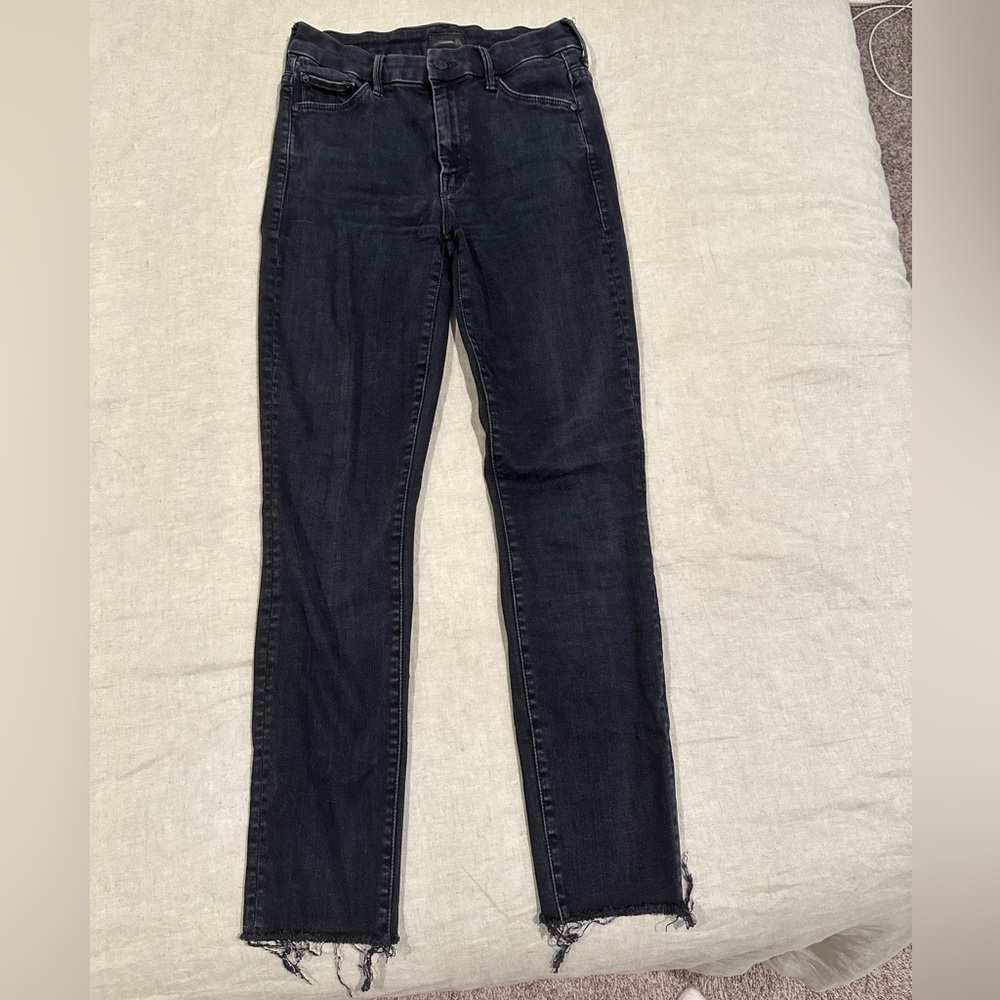 MOTHER high waisted black denim skinnies